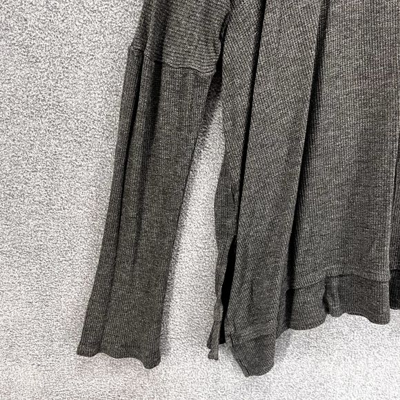 CY Fashion Sweater Womens Medium Gray Pullover tide up front waffle knit relaxed - Picture 9 of 14